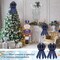 6 Pack Christmas Wreath Bows 11.4" x19.6" Big Velvet Bows for Front Door Holiday Bow Knots Tree Topper Bows for Winter Xmas Party Porch Mailbox Indoor Outdoor Decor (Navy Blue)